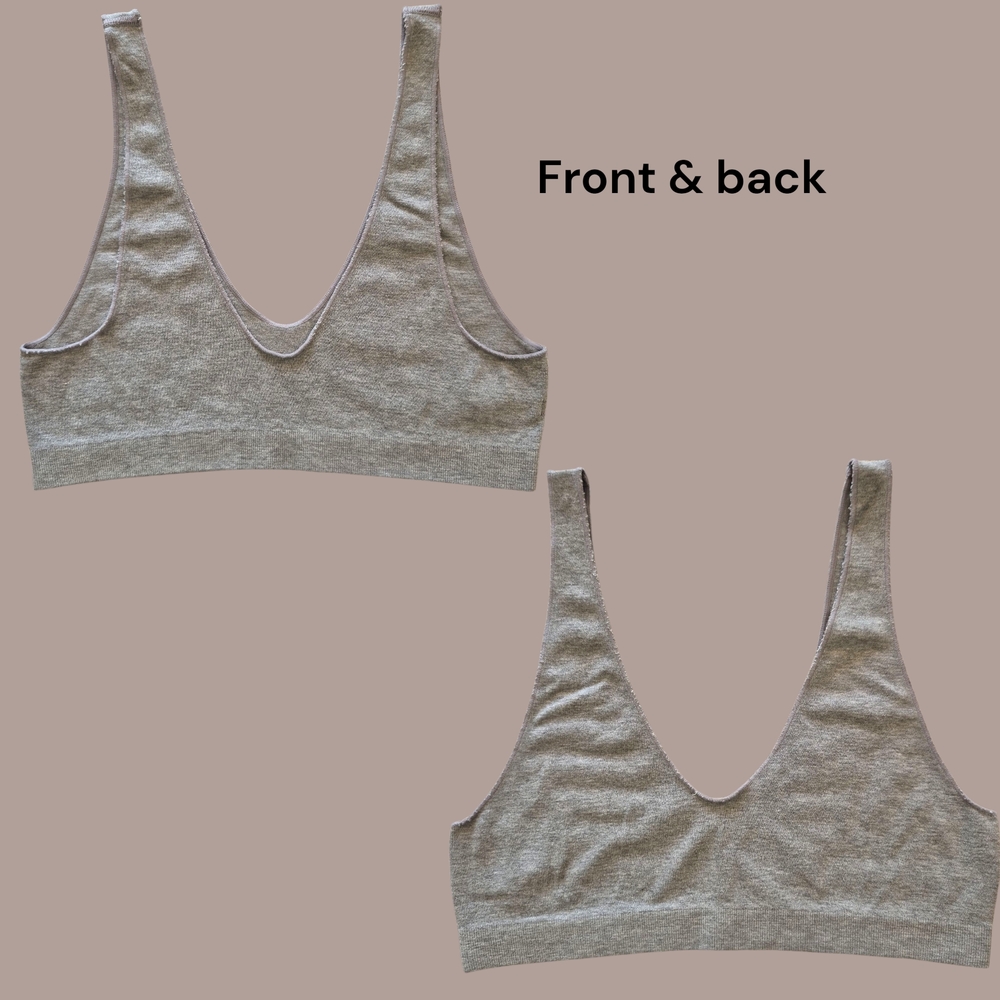 Free People Intimately Gray Ribbed M/L & Peach Lace XL Bralette Duo - Picture 3 of 7